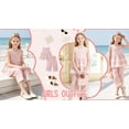 thumbnail image 6 of Girls 2-Piece Outfit Eyelet Lace Sleeveless Tunic and Wide Leg Pants Set for Girls, 6 of 8