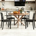 thumbnail image 4 of Gymax Dining Chair Set of 4 Kitchen Side Chairs w/ Rubber Wood Legs & Cross Back Black, 4 of 9