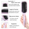 thumbnail image 4 of Waman Hot Comb - Bounce Curl Styling Brush - Cushion Brush for Curling - Multiple Color Options (light blue Stripes), 4 of 8