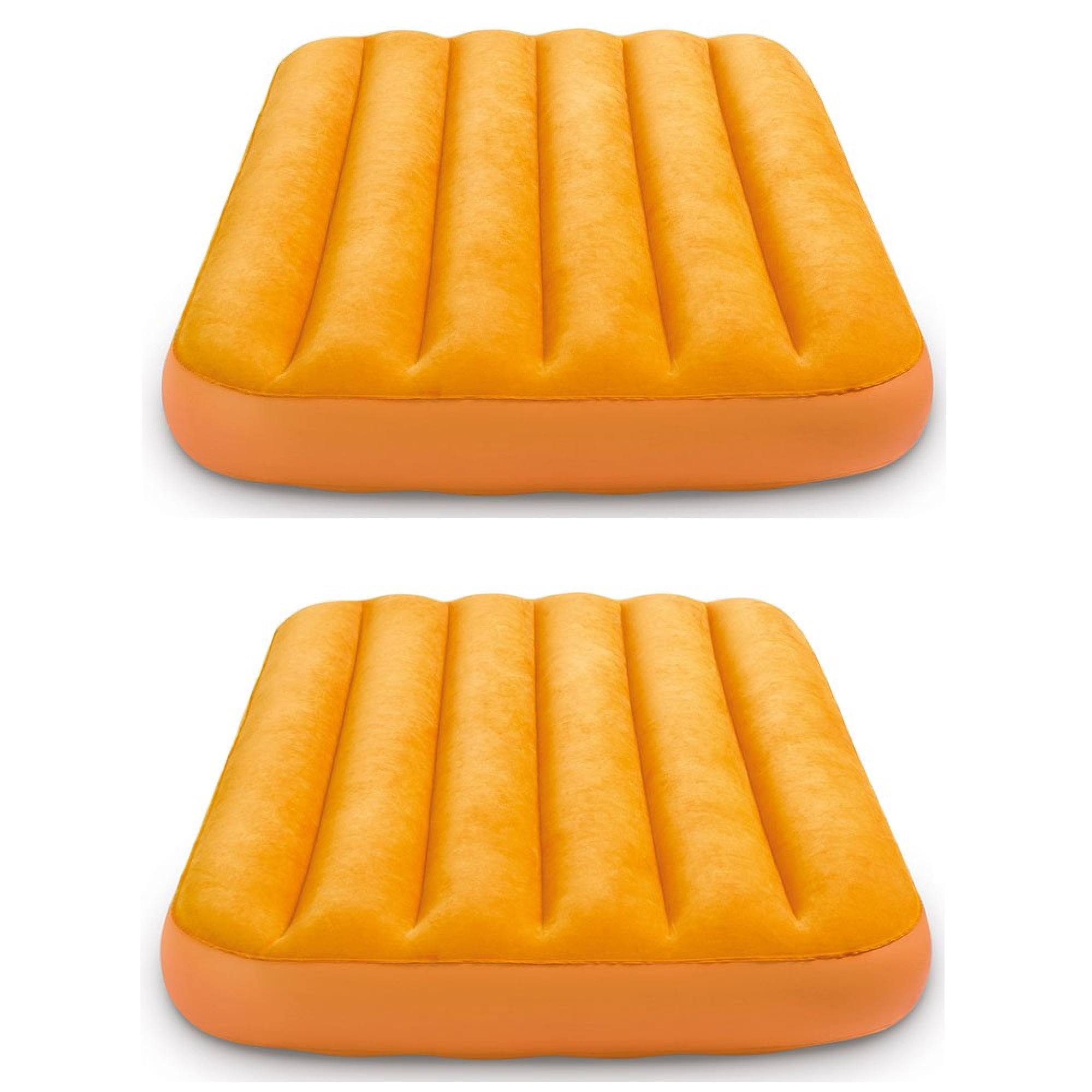 Intex Cozy Kidz Bright Fun Colored Inflatable Air Bed W Carry Bag 2 Pack Orange 34.5 X 62 X 7 Inches