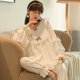 thumbnail image 5 of Pijamas para mujer en primavera, otoño e invierno, estilo palacio de manga larga, estilo princesa retro, ropa de hogar para mujer con rayas en los hoyos, 5 of 6