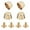 Gold Tone, variant on 12x7mm Flat Hollow Rivet Studs Zinc Alloy Electroplating Gold Tone 4 Pack