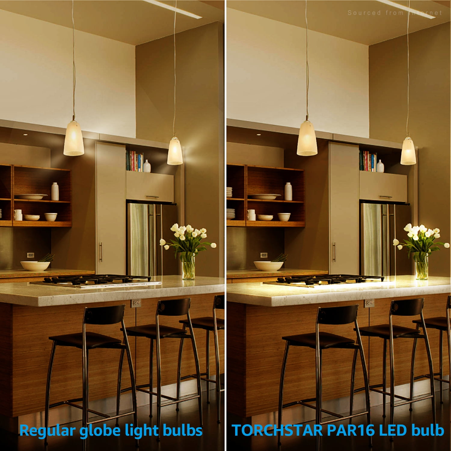 6 Pack LED PAR16 Spot Light Bulbs, 6.5W(50W Eqv.) 500lm E26 Medium Base Dimmable Spotlight, 3000K Warm White