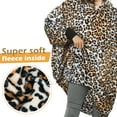 thumbnail image 4 of Catalonia Oversized Blanket Hoodie Sweatshirt, Cheetah Print Wearable Fleece Pullover, Gift for Adults Men Women, 4 of 7