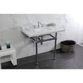 thumbnail image 4 of Kingston Brass LMS3630MBSQ1 Pemberton 36" Carrara Marble Console Sink with Brass Legs (8-Inch, 3-Hole), Carrara Marble White/Polished Chrome, 4 of 8