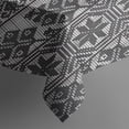 thumbnail image 5 of Black Pioneer Flower Geometric Striped Pattern Square Tablecloth,Waterproof Square Table Cover,Wipeable Spillproof Washable Table Cover for Home Kitchen Party Decor 42"X42"(107x107cm), 5 of 6
