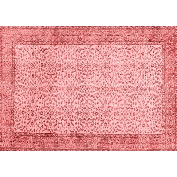 Ahgly Company Indoor Rectangle Abstract Red Contemporary Area Rugs, 5' x 7'