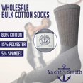 thumbnail image 2 of Yacht & Smith Mens Wholesale Bulk Cotton Socks, Athletic Sport Socks Shoe Size 10-13 (36 Pairs Gray), 2 of 7