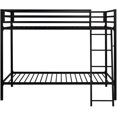 thumbnail image 7 of SHA CERLIN Black Twin Over Twin Metal Bunk Bed for Juniors, Industrial Frame with Inclined Stairs & Full-Length Guardrail, 7 of 7