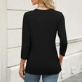 thumbnail image 6 of UAMVSH Women 3/4 Sleeve Shirts for Women Trendy Crew Neck Dressy Tunic Tops Casual Solid Color Business Work Tee Blouses(Large,Black), 6 of 6