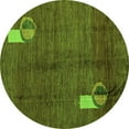 thumbnail image 1 of Ahgly Company Indoor Round Abstract Green Modern Area Rugs, 3' Round, 1 of 4