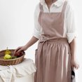 thumbnail image 1 of Tablier Imperméable en Coton et Lin, Tablier de Cuisine, Rose Fumé, 1 of 5