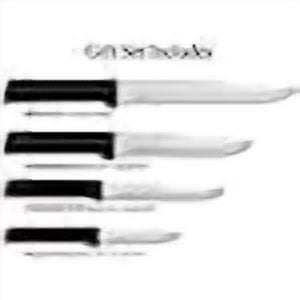 Rada Cutlery 4-Piece Wedding Register Knives Set with Quick Edge Sharpener, Black Handles
