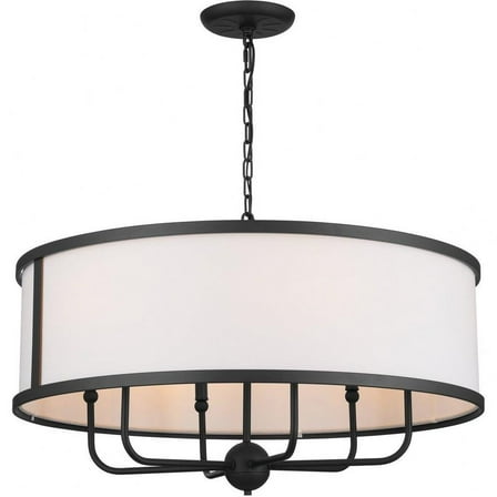 6 Light Medium Chandelier in Homestead Style-17 inches Tall and 30.5 inches Wide-Textured Black Finish Bailey Street Home 147-Bel-4652825
