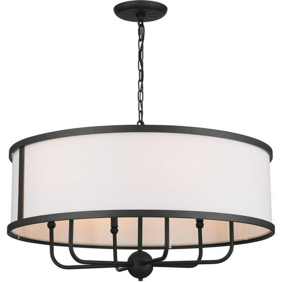 6 Light Medium Chandelier in Homestead Style-17 inches Tall and 30.5 inches Wide-Textured Black Finish Bailey Street Home 147-Bel-4652825