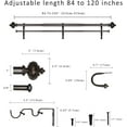 thumbnail image 3 of eTeckram 1" Double Curtain Rod with Albert Finials and holdbacks (84''-120'', Bronze gold), 3 of 5