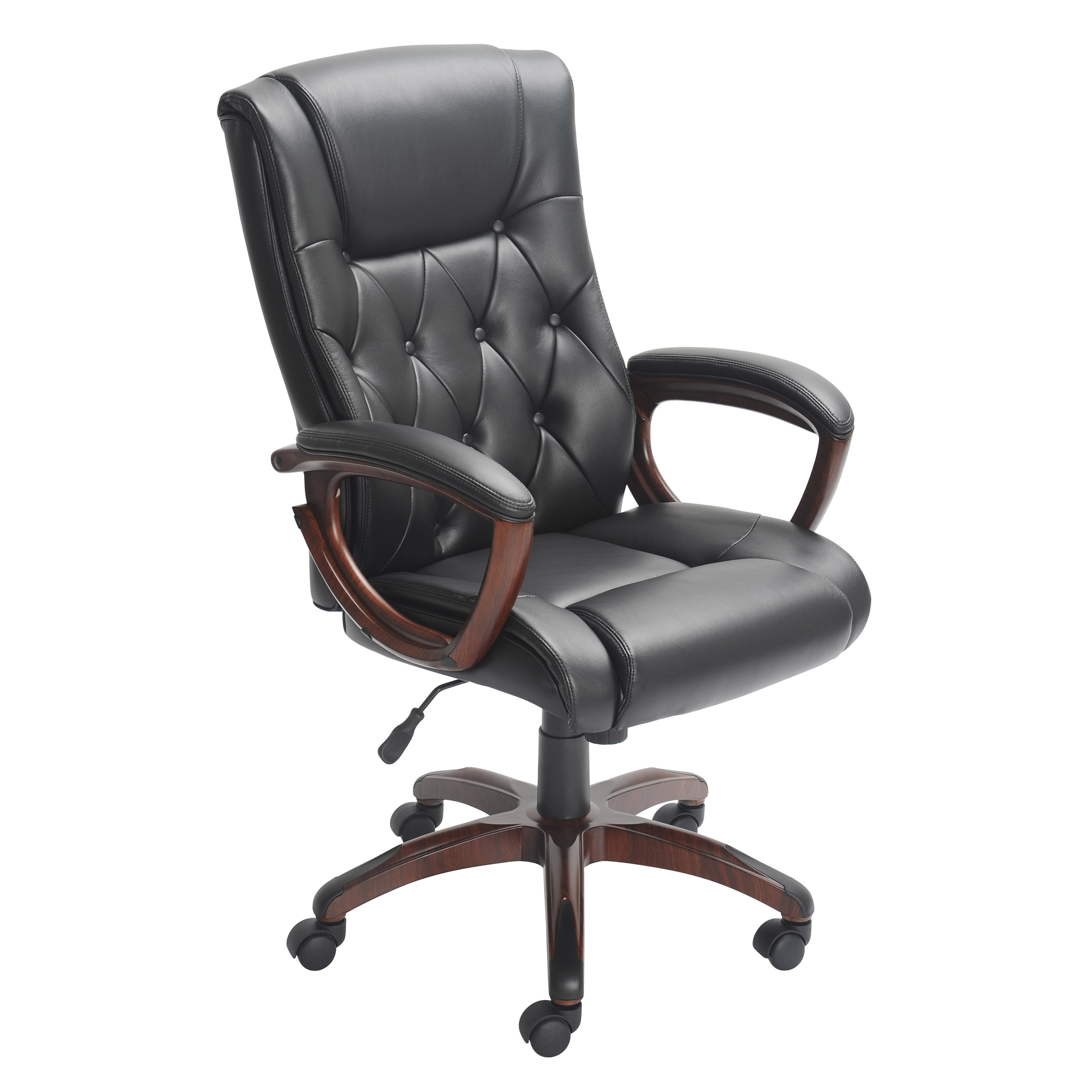 Better Homes and Gardens Executive, Mid-Back Manager's Office Chair with Arms, Black Bonded Leather - image 2 of 9