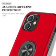 thumbnail image 6 of Feishell for iPhone 12 Mini Case, 360° Rotatable Ring Holder Kickstand Dual Layer Military-Grade Drop Tested Protection Support Car Holder Mount Magnetic Absorbing Bumper Phone Case, Red, 6 of 7