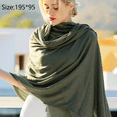 thumbnail image 2 of Cotton linen scarf wide linen wrap cape plain scarf, 2 of 5