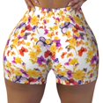 thumbnail image 2 of Easygdp flowers and flying butterflies for Yoga Shorts with Pockets for Women,Women's Biker Shorts Workout Gym Running Volleyball,Tummy Control-X-Large, 2 of 8