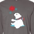 thumbnail image 4 of Inktastic Polar Bear, Bear with Scarf, Cute Bear, Snowflakes Long Sleeve T-Shirt, 4 of 5