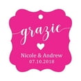 thumbnail image 1 of Darling Souvenir GRAZIE Thank You Wedding Favors Gift Paper Tag Custom Party Hang Tags-Magenta-50 Tags, 1 of 1