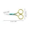 thumbnail image 2 of Unique Bargains 1 Pc Women Sharped Edged Scissors Facial Hair Scissors For Bedroom Stainless Steel Green Gold Tone, 2 of 4