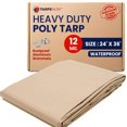 thumbnail image 1 of Lona de polietileno de 24 x 36 pies | Cubierta impermeable resistente de 12 MIL | Lona de plástico a prueba de desgarros y desgarros con ojales de aluminio inoxidables y bordes reforzados | Ideal para, 1 of 1