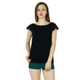 thumbnail image 1 of Bimba Women Black Georgette custom Top Short Casual Blouse, 1 of 1