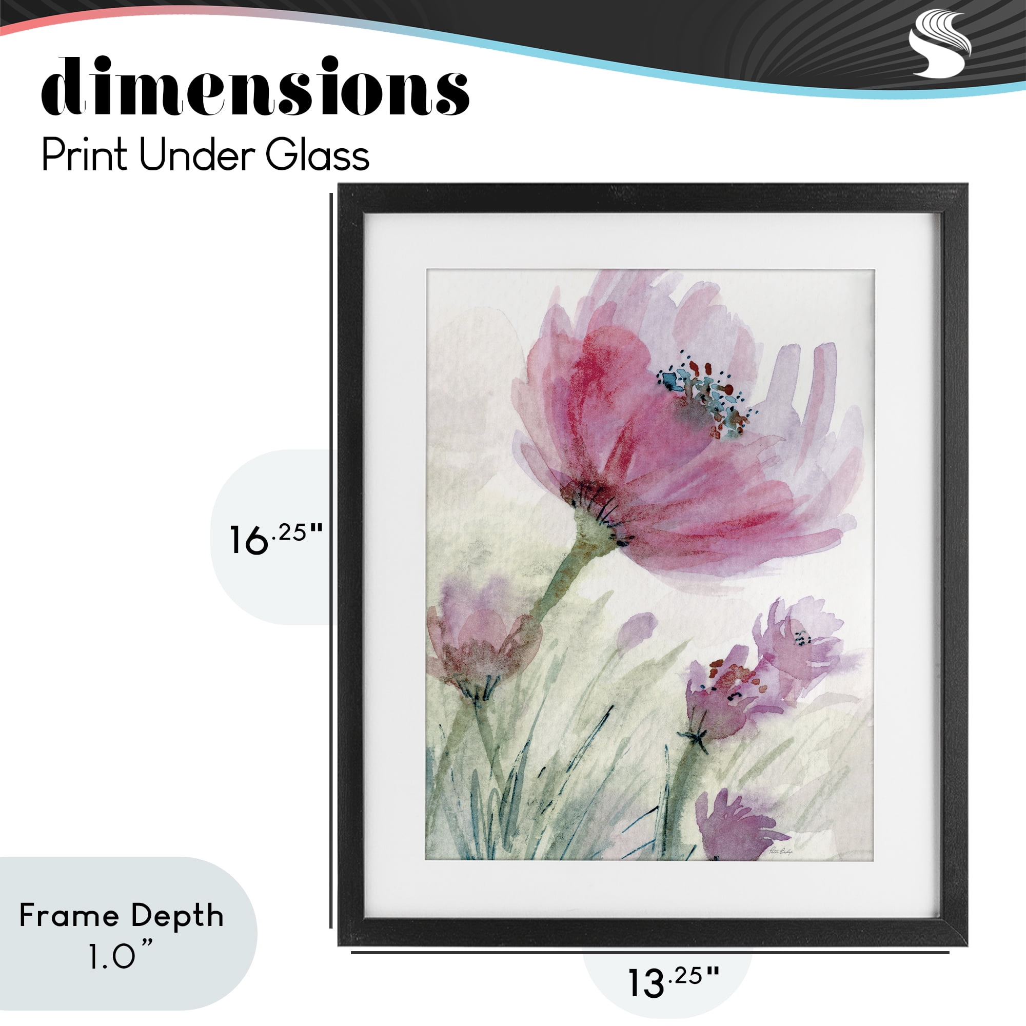 Stupell Industries Pink Flower & Speckled Stamen Black Framed Print Under Glass, design by Patti Bishop