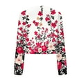 thumbnail image 3 of Uootdi Long Sleeve Shirts for Gift Women Floral Print Crop Top Spring Fall Y2K Trendy Loose Round Neck Tunic Casual Shirt, 3 of 5
