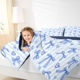 thumbnail image 3 of Manfei Blue Girly Bow Full Size Comforter Sets,Coquette Bowknot Bedding Comforter Set,Navy Blue Reversible,3 Pieces,1 Comforter and 2 Pillowcases, 3 of 7