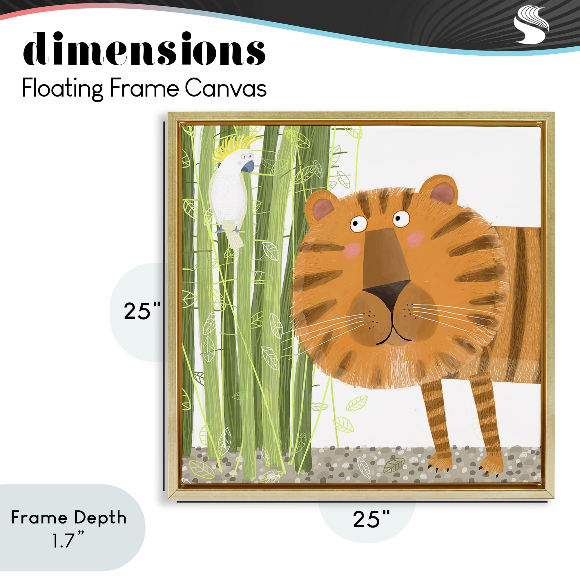 Stupell Industries Bamboo Trees & Tiger Gold Framed Floater Canvas Wall Art, design by Carla Daly
