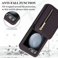 thumbnail image 3 of for Samsung Galaxy Z Flip 6 Luxury Zipper Wallet Phone Case, Multi-function Kickstand Card Holder Adjustable Crossbody Strap, Fashion Flip Case for Women and Girls RFID Blocking - Darkpurple, 3 of 8