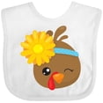 thumbnail image 3 of Inktastic Cute Turkey, Brown Turkey, Turkey with Sunflower Boys or Girls Baby Bib, 3 of 4