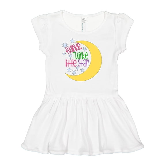 Inktastic Twinkle Twinkle Little Star with Yellow Moon Girls Baby Dress