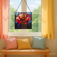 thumbnail image 5 of Poppy Flower Stained Glass Panel Suncatcher Square Window Hanging, 8 Inch Real Glass Decorative Art Sun Catcher for Home, Gift, and Garden Decor 78OR10, 5 of 6