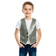 thumbnail image 5 of Sequin Vest for Kids V-Neck Silver Shiny Dance Vest for Boys Party for Girls and Boys Mardi Gras Outfits 6-10 Years, 5 of 5