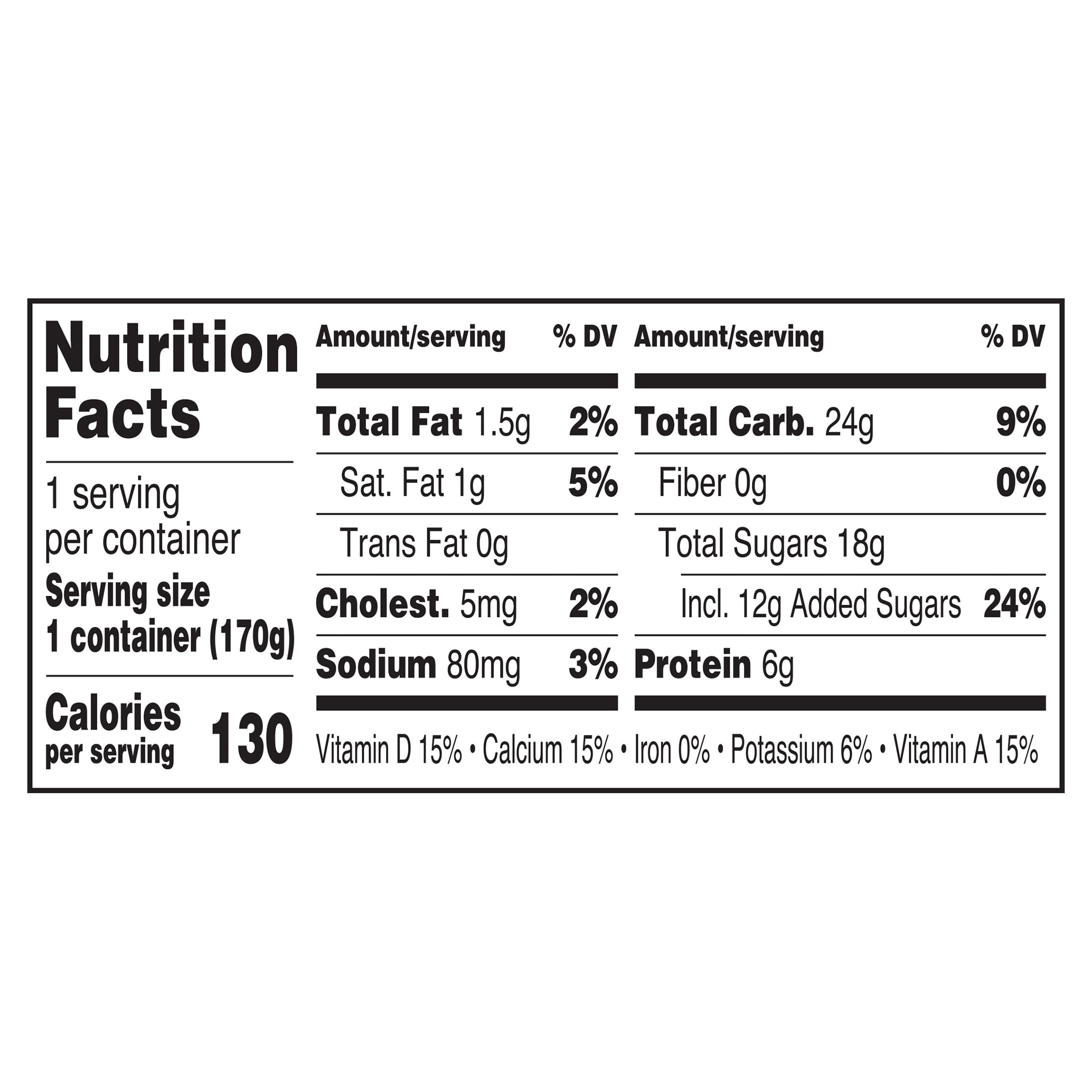 Great Value Original Peach Low-fat Yogurt, 6 oz Cups, 4 Pack