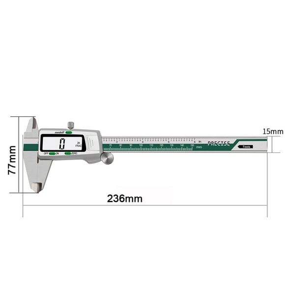 TFixol Stainless Steel High Accuracy Electronic LCD Digital Display Slide Caliper Vernier Ruler with Measuring Range of 0-150mm