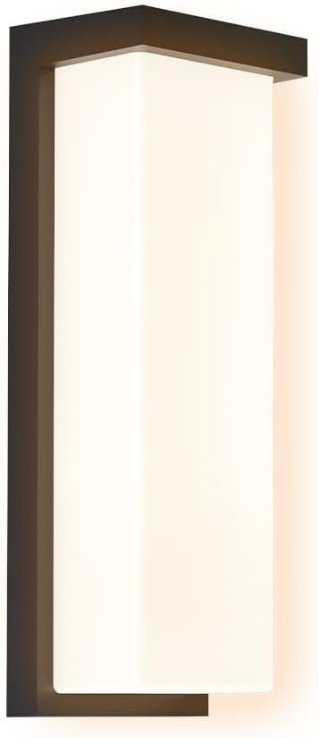 Euri Lighting EOL-WL61BK-1100esw, Outdoor LED Wall Light, Non-Dimmable, 3CCT Selectable 3K/4K/5K, 18/20/22W, 2160/2400/2619 lm, Matte Black, Wet Rated, Integrated LED Fixture Pack of 1