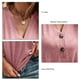 thumbnail image 5 of Botón de manga corta Top V cuello gota hombro suelta casual suave mujeres botón verano camiseta, 5 of 6