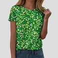 thumbnail image 2 of larppty Women's St Patrick's Day T-Shirt Shamrock Clover Irish Tops Casual Short Sleeve Tees Workout Holiday Tunic Tops (Green, XXL), 2 of 4