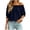 Dark Blue, variant on Hurxie Womens Tops Off The Shoulder Blouses for Women Dressy Casual Cute Puff Sleeve T Shirts Fashion Sky Blue,L