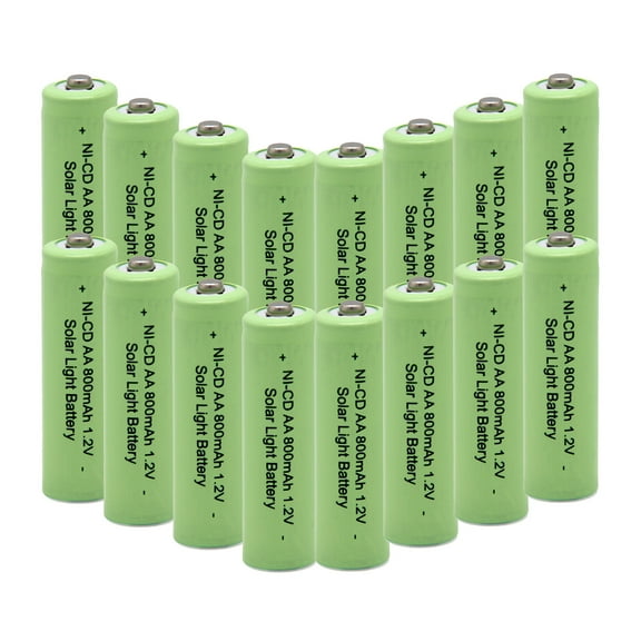 BAOBIAN aa Size 1.2V Ni-Cd 800mah Double a Rechargeable Batteries for Outdoor Solar  Lights (16 Pack)