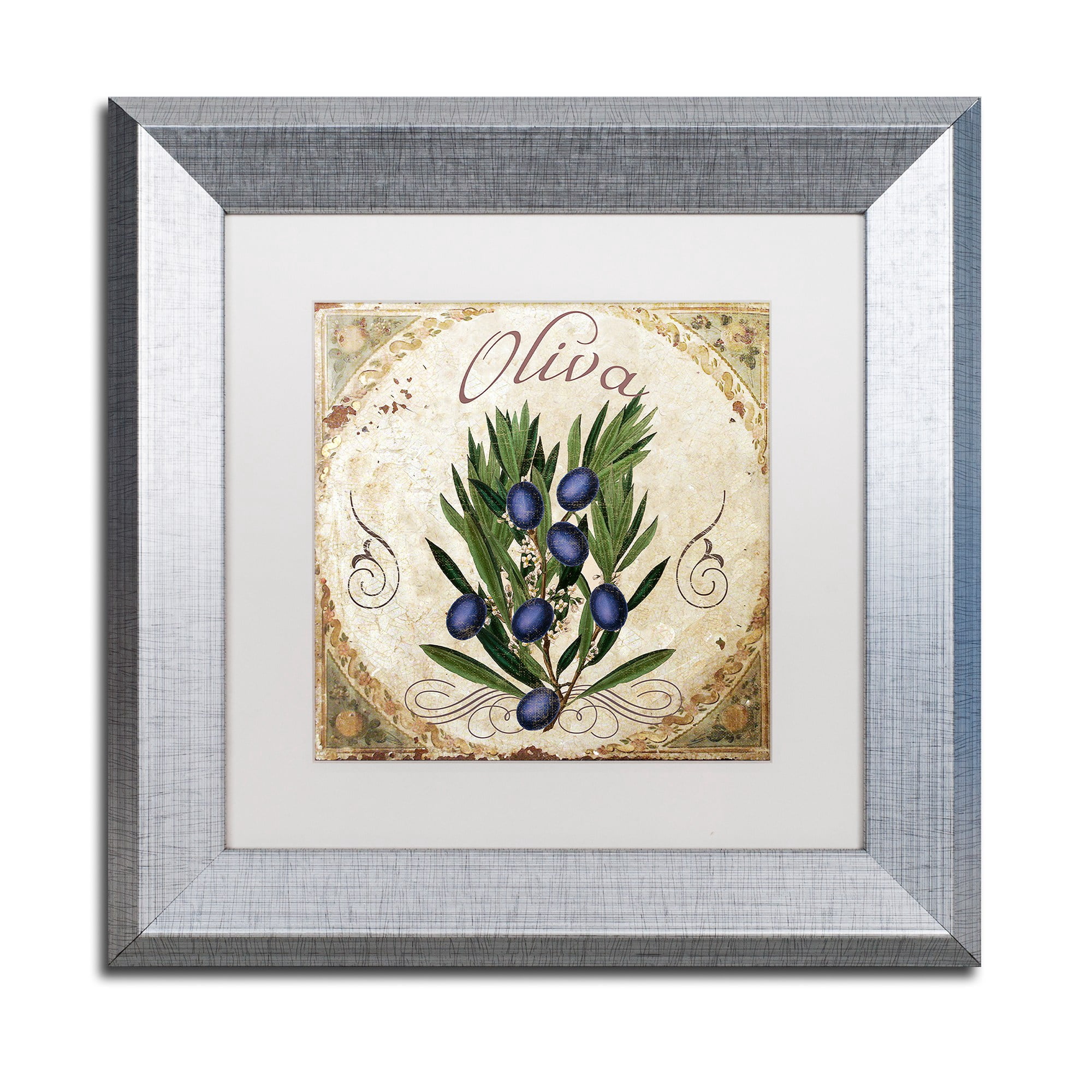 Trademark Fine Art "Mangia V" Canvas Art by Color Bakery White Matte, Silver Frame
