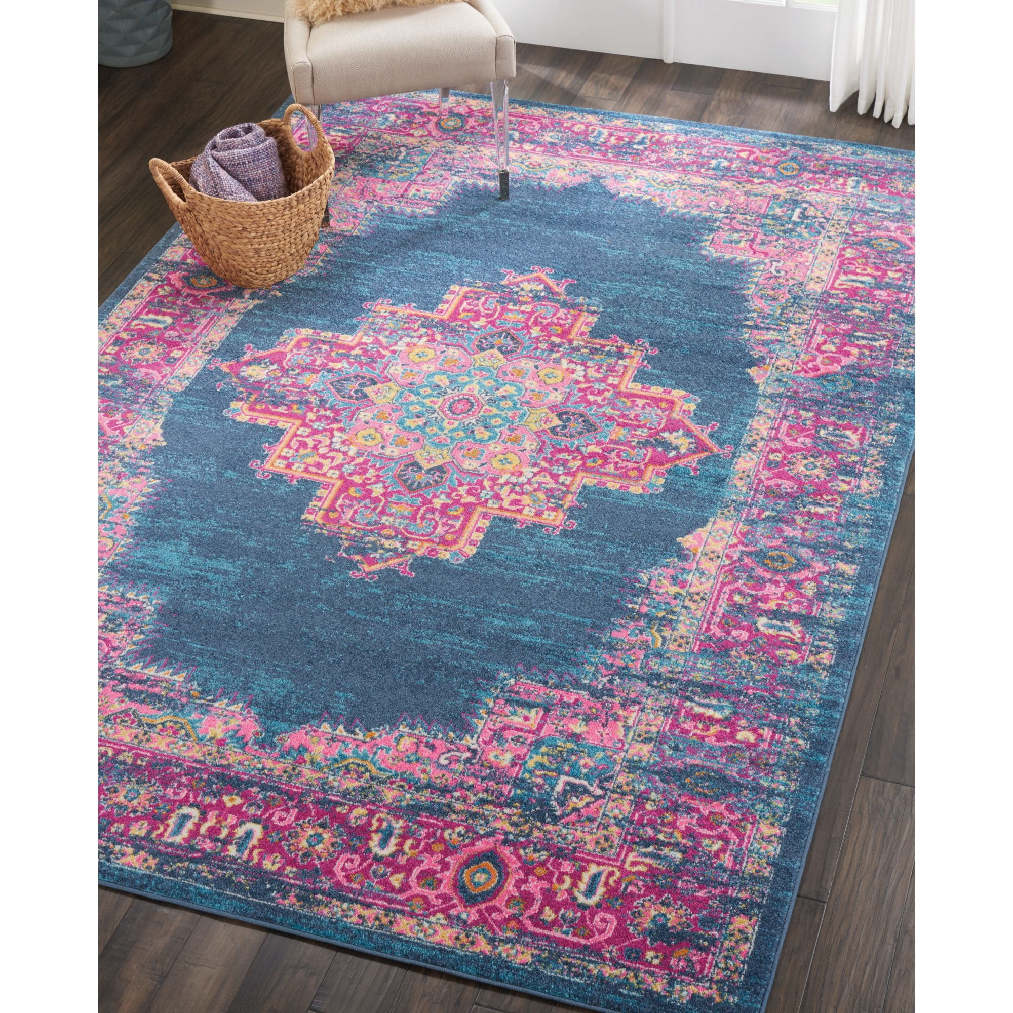 Nourison Passion 6'7" x 9'6" Blue Bohemian Indoor Rug