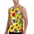 thumbnail image 2 of Pofeuu Tiger Swallowtail On Flowers Print Men's Workout Tank Tops Sleeveless Muscle Gym Shirt Quick Dry-XX-Large, 2 of 7