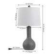 thumbnail image 4 of JONATHAN Y Katee 24.75" Modern Scandinavian Textured Resin/Metal Gourd LED Table Lamp, Gray (Set of 2), 4 of 5