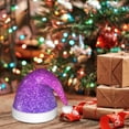 thumbnail image 6 of Honeii Purple Glitter Print Hat Santa Claus Hat For Xmas Party, Christmas Caps For Boys Girls Child,Christmas Beanie, 6 of 6